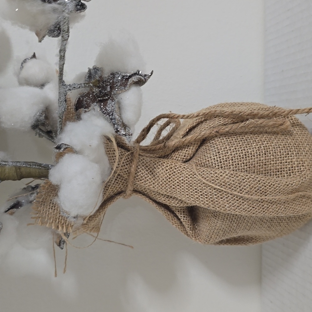 Rustic Cotton Tree with Burlap Base - Picture 7 of 16